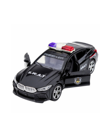 Auto Jednostki Specjalnej SWAT Otwierane Drzwi Napęd Światła Dźwięki Czarny