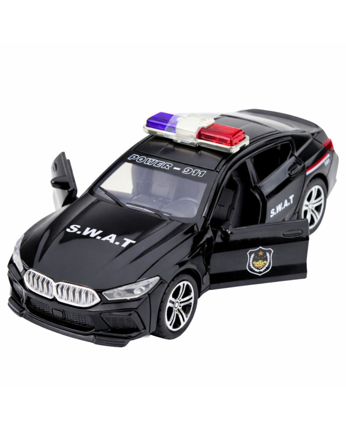 Auto Jednostki Specjalnej SWAT Otwierane Drzwi Napęd Światła Dźwięki Czarny