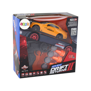 Autko Sportowe Zdalnie Sterowane R/C 1:24 Żółte Wymienne Koła