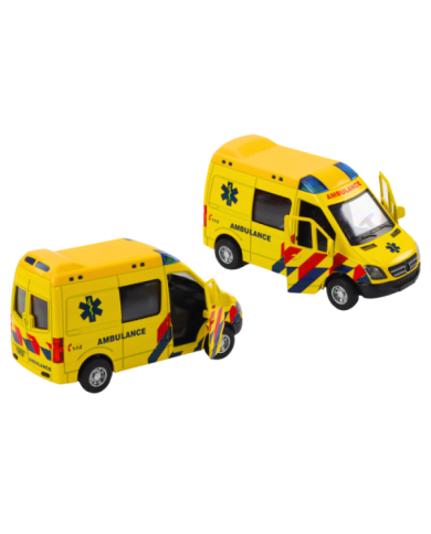 Ambulans Karetka 1:32 Otwierane Drzwi Światła Dźwięki Napęd Żółt