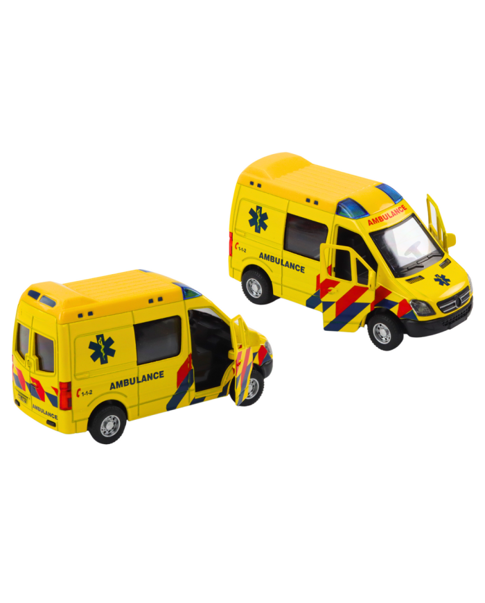 Ambulans Karetka 1:32 Otwierane Drzwi Światła Dźwięki Napęd Żółt