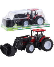 Traktor Pojazd Rolniczy Farmerski Z Chwytakiem Czerwony