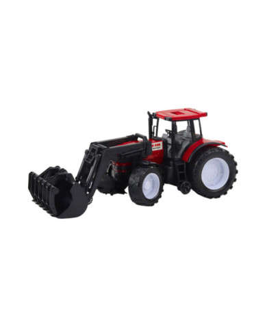 Traktor Pojazd Rolniczy Farmerski Z Chwytakiem Czerwony