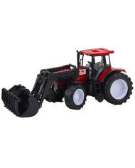 Traktor Pojazd Rolniczy Farmerski Z Chwytakiem Czerwony