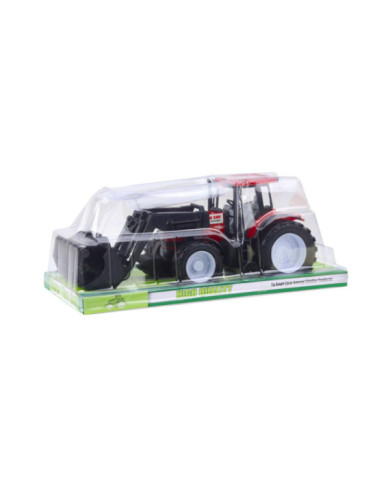 Traktor Pojazd Rolniczy Farmerski Z Chwytakiem Czerwony