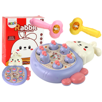 Gra Królik Do Zbijania Marchewki Zręcznościowa Whac-A-Mole Fioletowa