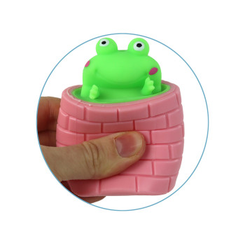 Zabawka Antystresowa Zielona Żabka Wyskakująca z Beczki