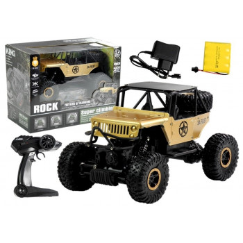 Auto Zdalnie Sterowane Jeep R/C 1:18 Złoty