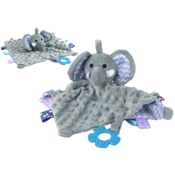 Słonik Pluszowa Przytulanka Kocyk Wypustki Gryzak Grzechotka