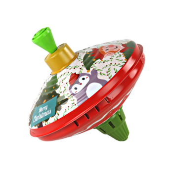 Bączek Metalowy Wirujący Święty Mikołaj Zabawka Tradycyjny