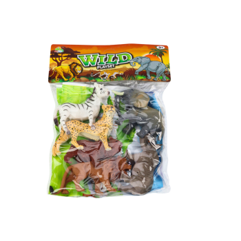 Zestaw Figurek Dzikich Zwierząt 6 Sztuk Słoń Lew Nosorożec