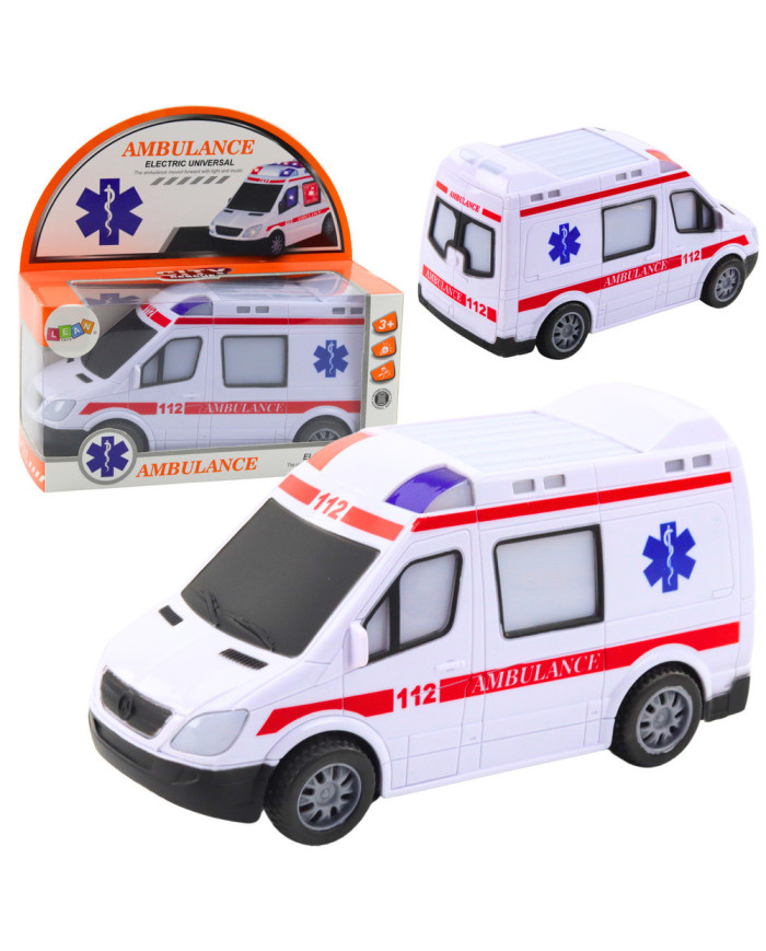 Karetka Ambulans Na Baterie Światła Dźwięki Biały