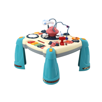 Interaktywny Stoliczek Edukacyjny Panel Dziecięcy Pianinko Kosmos Niebieski