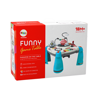 Interaktywny Stoliczek Edukacyjny Panel Dziecięcy Pianinko Kosmos Niebieski