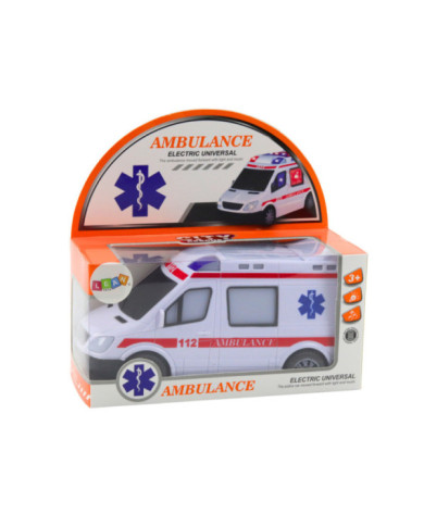 Karetka Ambulans Na Baterie Światła Dźwięki Biały