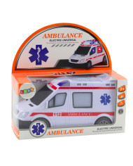 Karetka Ambulans Na Baterie Światła Dźwięki Biały