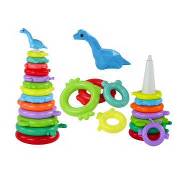 Piramidka Żyrafa Układanka 13 Kółek Kolorowa 43cm x 18cm x 18cm