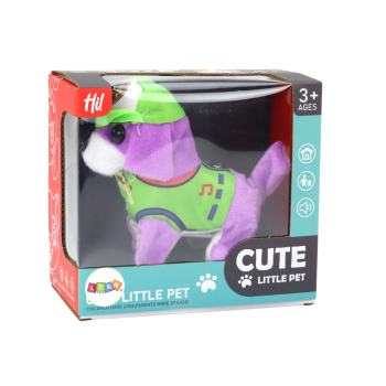 Piesek Pluszowy Interaktywny Zwierzątko Chodzi Szczeka Fioletowy