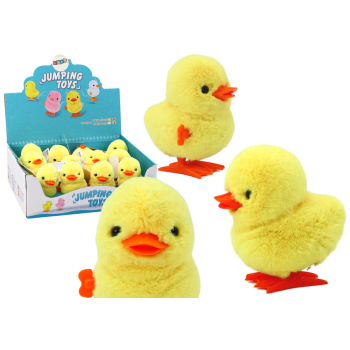 Skaczący Kurczak Nakręcany Pluszowy Zabawka Ozdoba Żółty