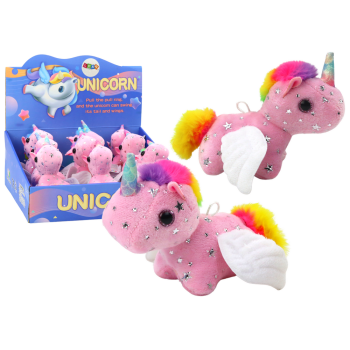 Jednorożec Konik Pluszowy Naciągany Skaczący Różowy