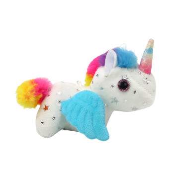 Jednorożec Konik Pluszowy Naciągany Skaczący Biały