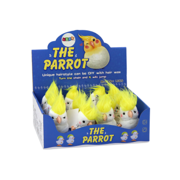 Skacząca Papuga Nakręcana Pluszowa Zabawka Ozdoba Biała