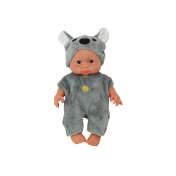 Mała Lalka Bobas Siwe Ubranko Czapeczka Koala