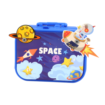 Walizka Zestaw DIY Układanka Klocki Kosmos Wkrętarka 228 ele.