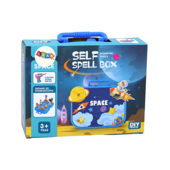 Walizka Zestaw DIY Układanka Klocki Kosmos Wkrętarka 228 ele.