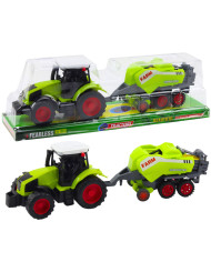 Zestaw Traktor Ciągnik Prasa Rolnicza Do Belowania Siana Zielony