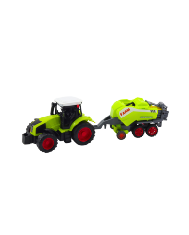 Zestaw Traktor Ciągnik Prasa Rolnicza Do Belowania Siana Zielony