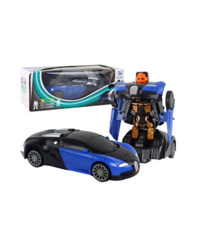 Samochód-Robot 2w1 Bugatti Niebieski Efekty Świetlne