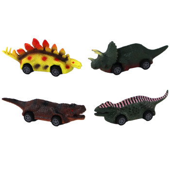 Zestaw Resoraków Dinozaury Samochodziki Kolorowe 8 Sztuk