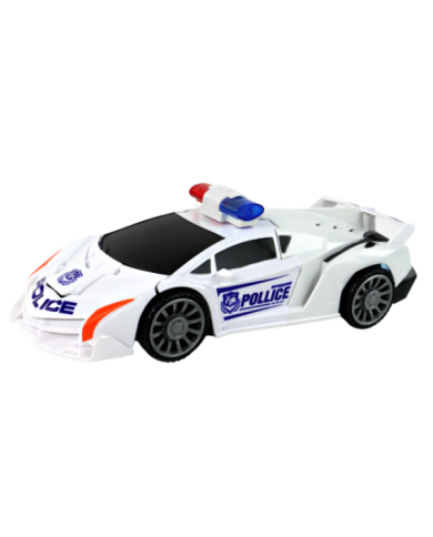 Samochód-Robot Policja Biały 2w1 Transformacja