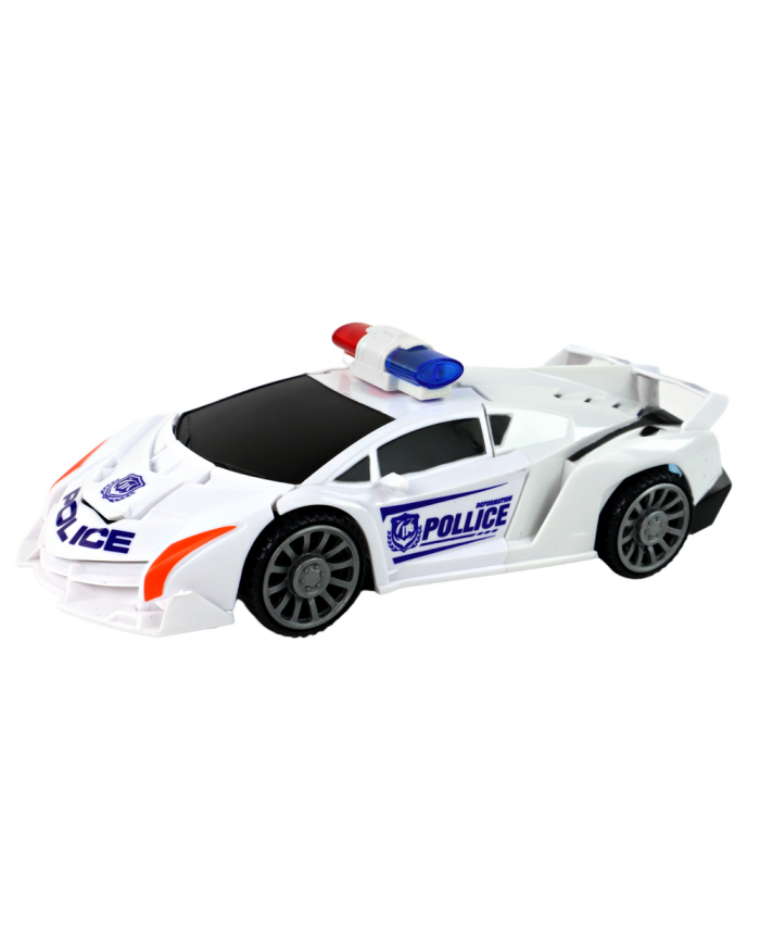 Samochód-Robot Policja Biały 2w1 Transformacja