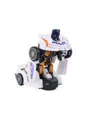 Samochód-Robot Policja Biały 2w1 Transformacja