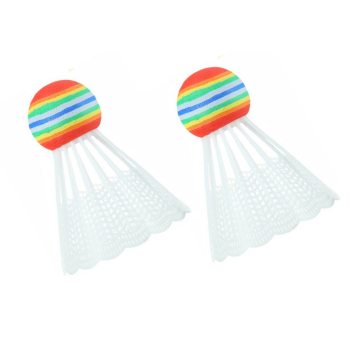 Zestaw 2 Rakietek Do Badmintona Paletki 2 Lotki Badminton Pomarańczowy