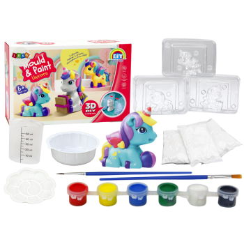 Zestaw Kreatywny Artystyczny Jednorożec 3D Gips Farbki