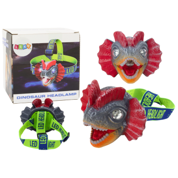 Latarka Czołówka Dinozaur Regulowana Opaska 3 Diody Led
