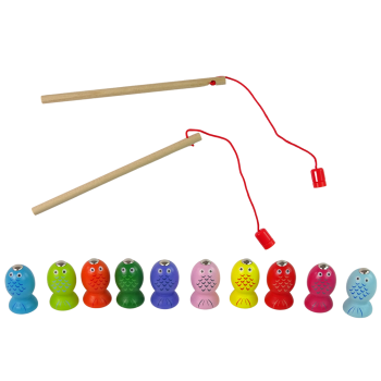 Drewniana Gra Zręcznościowa Łowienie Rybek 2 Wędki Kotek