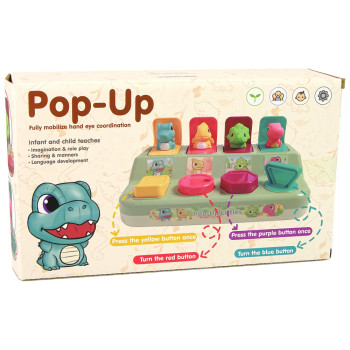 Zabawka Zręcznościowa Pop-up dla Malucha Zwierzątka Dinozaury