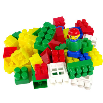 Kolorowe Klocki Konstrukcyjne K3 Średnie 65 Elementów