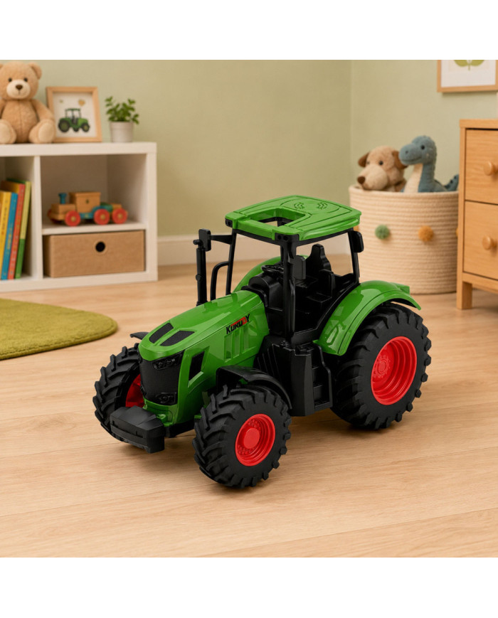 Traktor Rolniczy Farmerski Gospodarski Gumowe Koła Zielony 1:24