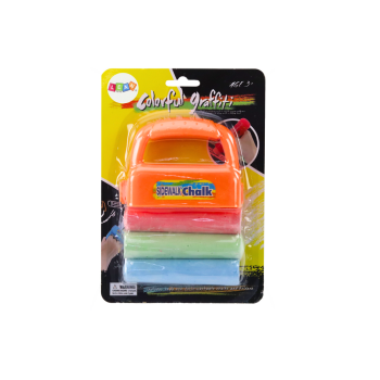 Zestaw Kred Z Uchwytem Gruba Kreda Chodnikowa Pomarańczowy 3 Szt