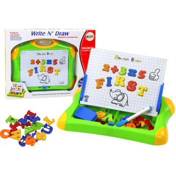 Tablica Edukacyjna Magnetyczna Literki Cyferki Pisak Gąbka