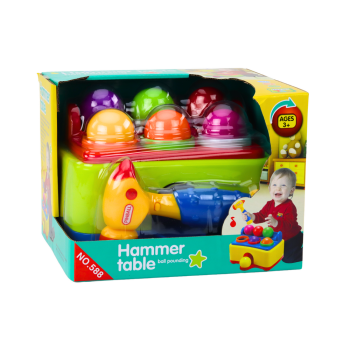 Zabawka Interaktywna Dla Malucha Wbijanie Piłek Młotek Kolorowa