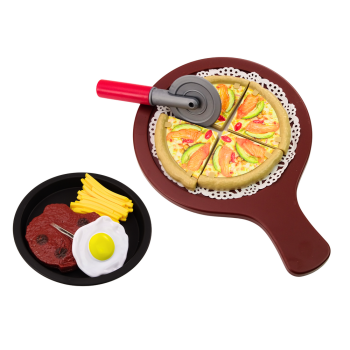 Zestaw Fast Food Owoce Stek Lody Akcesoria Pizza Frytki 26 ele.