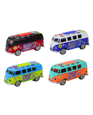 Camper Bus 1:32 Metalowy Światła Dźwięki Napęd Otwierane Drzwi