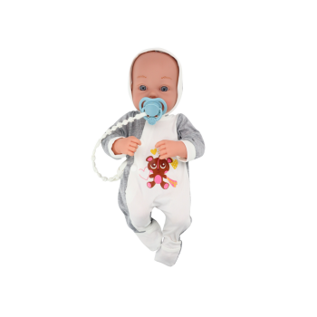 Lalka Bobas Ze Smoczkiem Kocyk Body Akcesoria Zestaw 35 cm