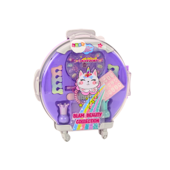 Zestaw Kosmetyków W Walizce Do Paznokci Makijażu Walizka Fioletowa 9 El.